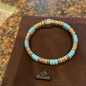 Blue caviar ceramic rope bracelet